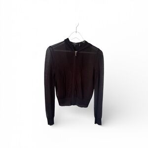 Theory Black Sheer Cardigan